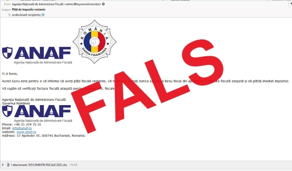 ANAF atentioneaza cu privire la o noua campanie de mesaje false in numele  institutiei - articole conta.ro