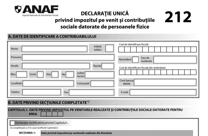 Noul model al Declaratiei unice - ANAF prezinta lista completa cu noutati -  articole conta.ro